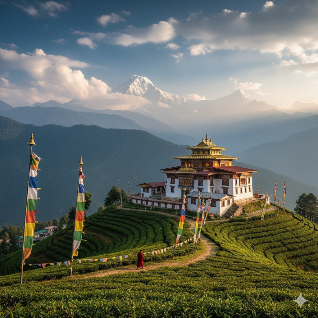 "Find tranquility high in the Himalayas. This is Sikkim: where majestic peaks meet serene monasteries and every breeze whispers peace. A true retreat for the soul."
